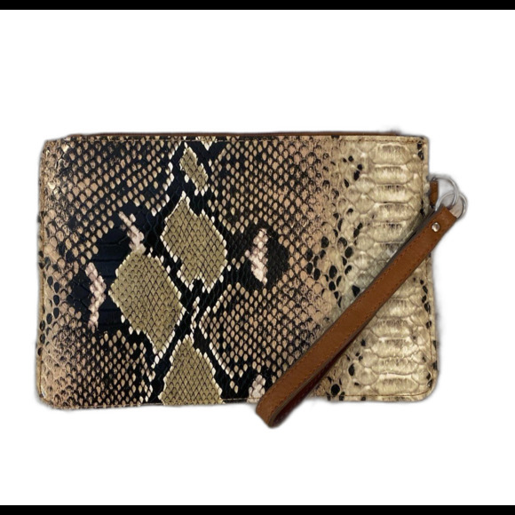 Mossimo Faux Snakeskin Wristlet Bag Purse Clutch Wallet size 9 in x 6.25 inches - Picture 2 of 10